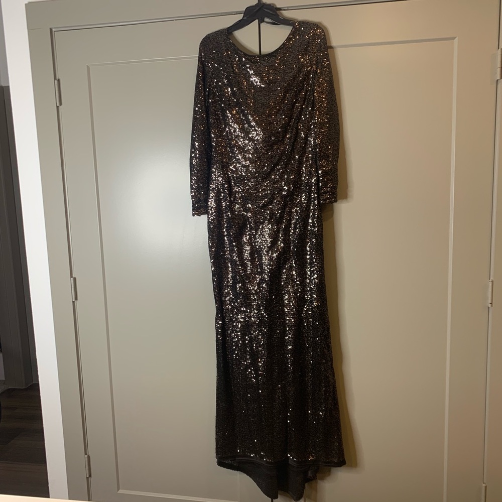 Calvin Klein Black Bronze Sequin Dress